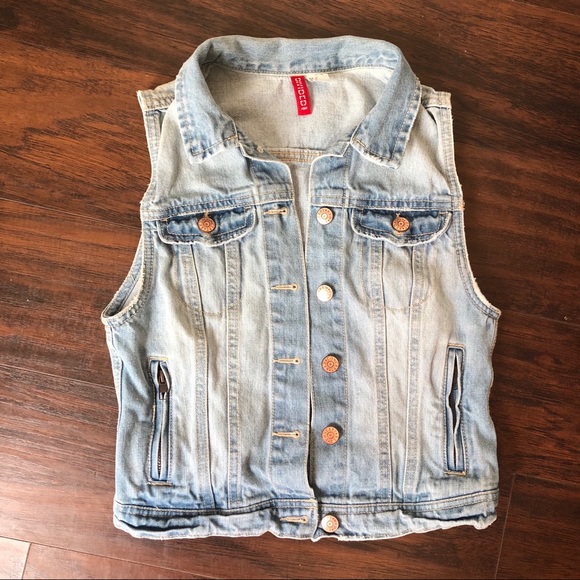 divided by H&M Jackets & Blazers - Divided by H&M denim jean jacket vest biker sz 6